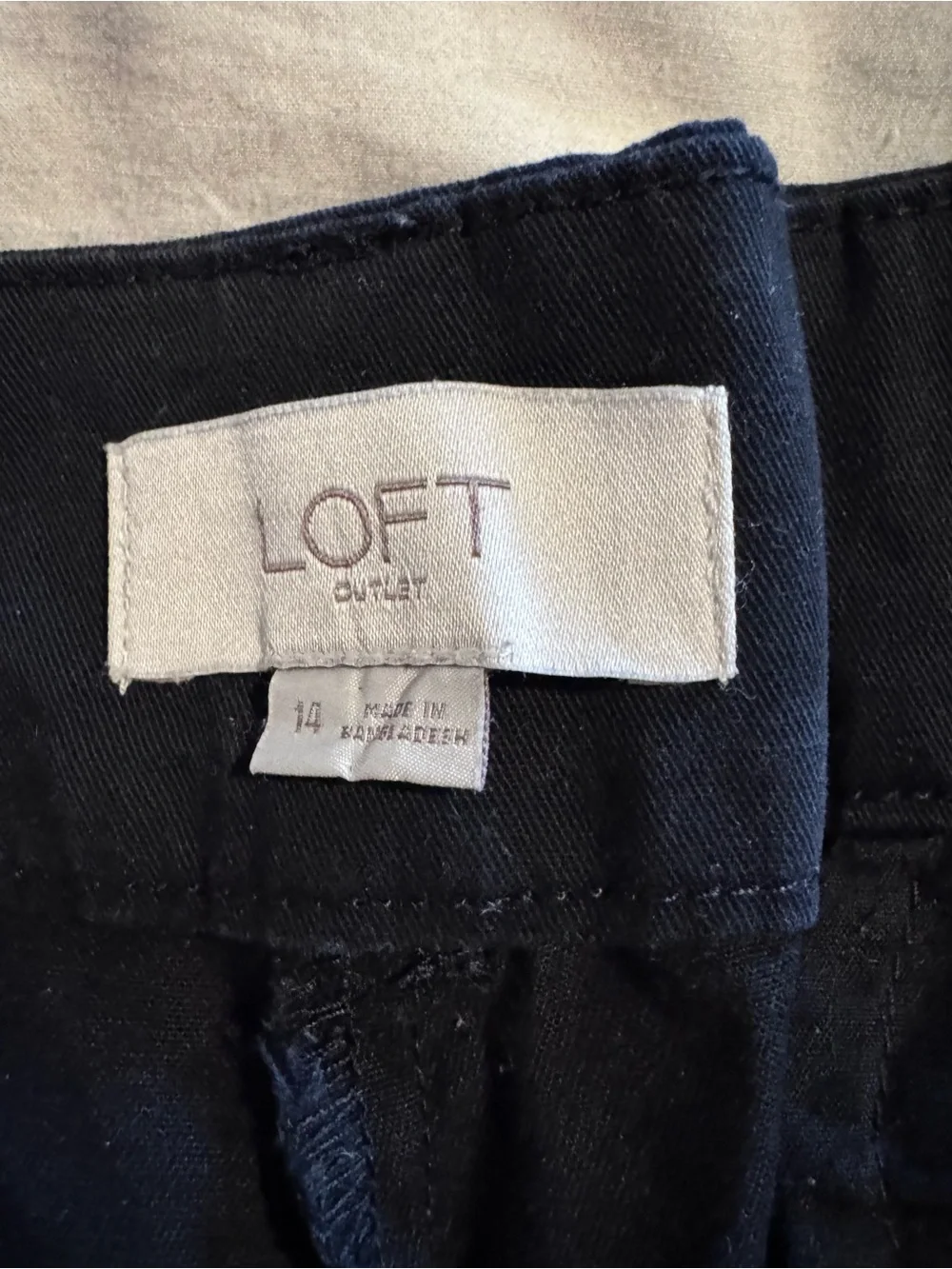 LOFT Black Chino Mid-Rise Bermuda Shorts